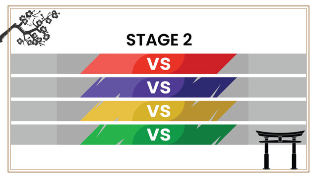Stage Competition Bracket VS Battle Card Japanese Style Tournament