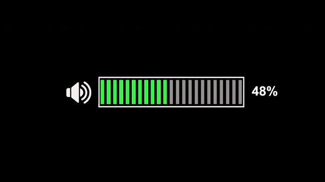 Volume Level Indicator Increasing on Transparent Background
