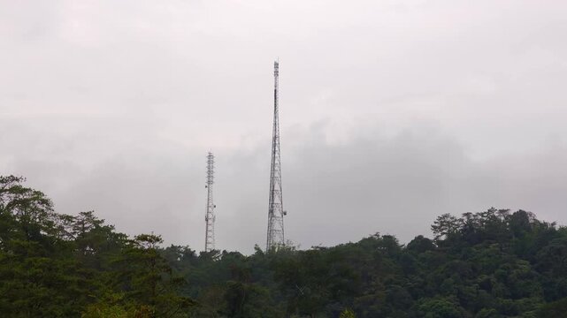 Telecommunication Tower on Elevated Ground