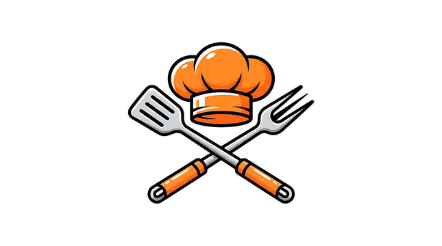 Crossed knife and fork with bread icon