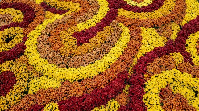 Colorful abstract floral pattern with orange and yellow texture