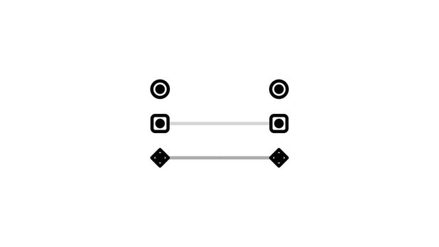 Graphic hand icons connecting together in smooth digital motion footage