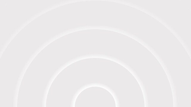 White seamless loop radio waves rising from below animation isolated on grey background
