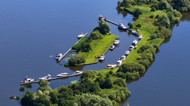 Aerial view of Marrekrite Kruiswater near Offingawier, the Netherlands