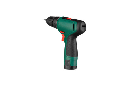 Modern ergonomic design of a power tool for fast and efficient installation work. The bright combination of green and red colors emphasizes functionality.