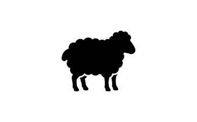 Obraz premium Sheep icon vector illustration isolated on a white background silhouette