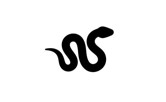 Snake silhouette vector icon isolated on a clean white background