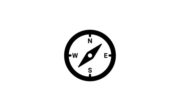 Compass icon navigation symbol directional arrow graphic element isolated