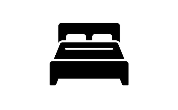 Bed icon symbol vector design for interior furniture and bedroom concept