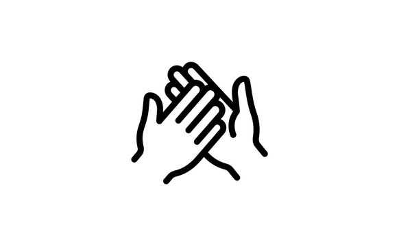 Clapping hands icon vector illustration isolated on white background symbol