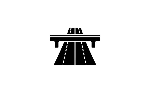 Highway bridge vector icon symbol isolated on a clean white background