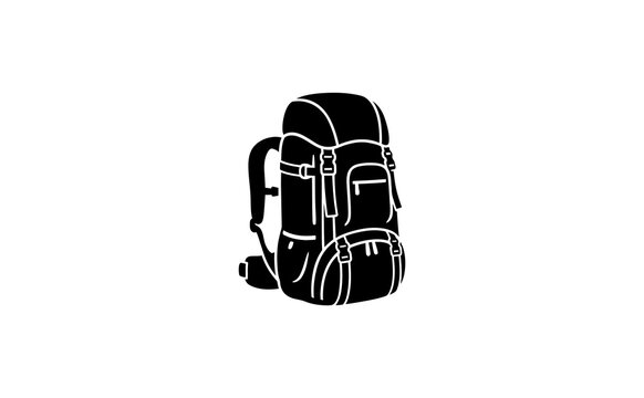 Backpack icon vector travel hiking symbol isolated silhouette design