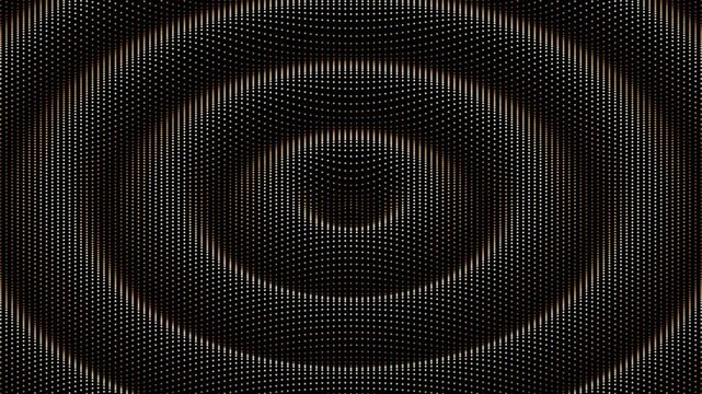 Seamless loop champagne smooth dots ripples gold beige dark background ideal for music event screens dj visuals audio app promotions posters social media posts and stage backdrop projections