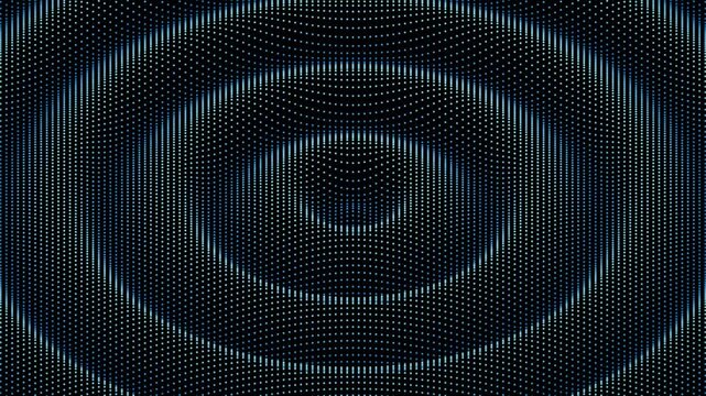 Seamless loop turquoise radial dots ripples cyan blue dark background ideal for music event screens dj visuals audio app promotions landing pages presentations and stage backdrop projections