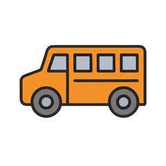 Orange school bus icon © aroman