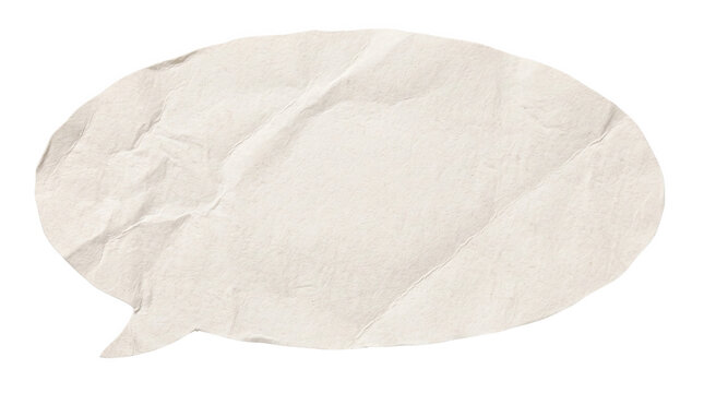 A textured circular speech bubble with a rough paper effect shown as an isolated object on a transparent background for creative design projects isolated on transparent background