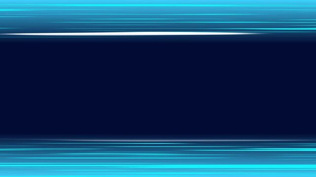 Neon blue speed lines animation loop on blue gradient background. Futuristic digital energy background
