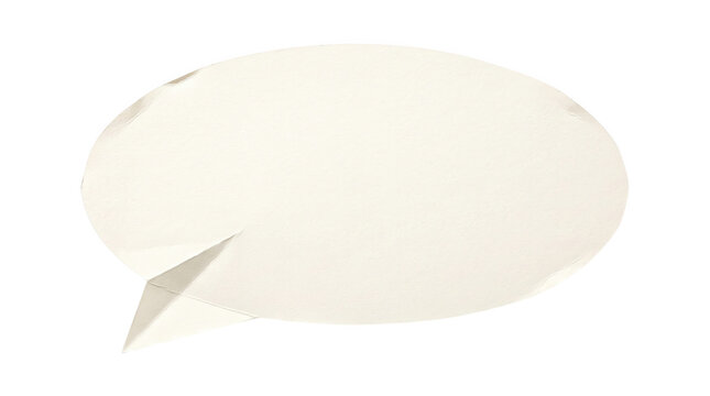 A simple white round speech bubble icon for text or dialogue communication purposes presented as an isolated object on a transparent background isolated on transparent background
