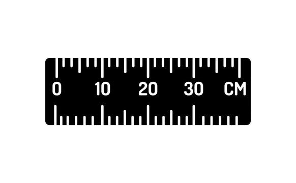 Ruler icon vector illustration, measurement tool symbol isolated on white