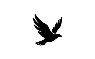 Fototapeta premium Eagle silhouette flying graphic vector illustration isolated on white background