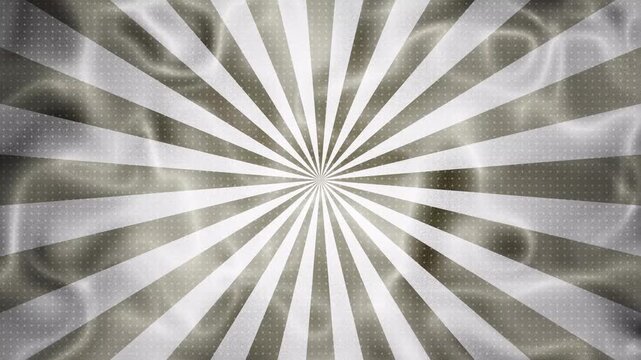 Grey sunburst pattern with monochrome geometric texture and halftones. Perfect for backgrounds, posters, print materials, packaging design, digital art projects.
