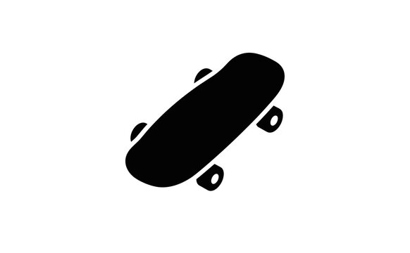 Skateboard icon vector silhouette isolated on white background symbol art