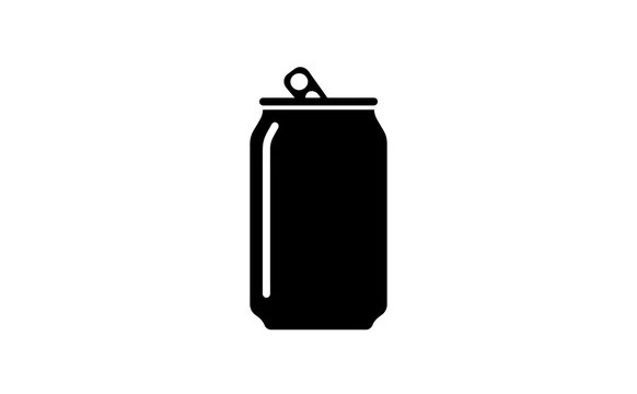 Soda can vector icon silhouette isolated on white background symbol design