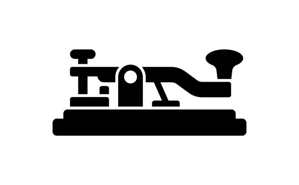 Morse code telegraph key vector icon symbol illustration design element