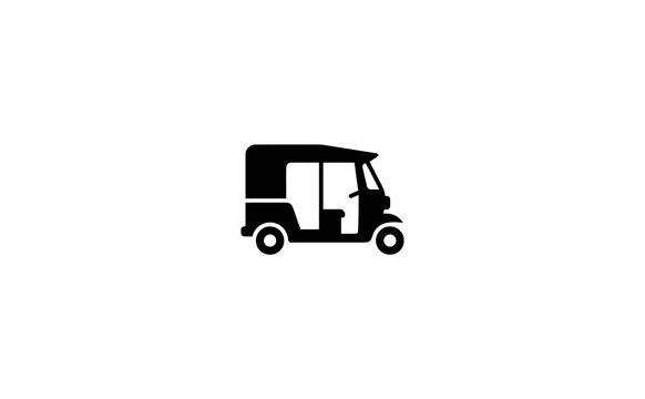 Tuk tuk vector icon illustration isolated on clean white background