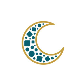 Crescent moon with geometric patterns © sandy