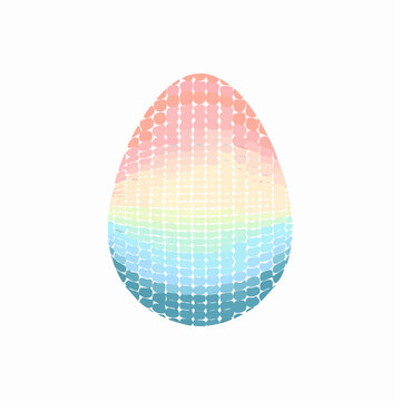 Pastel Rainbow Halftone Easter Egg Illustration