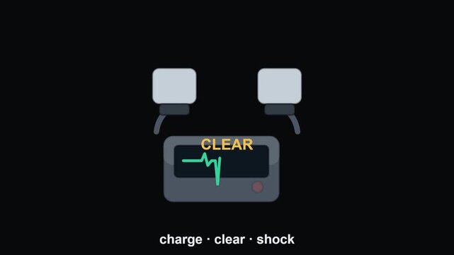 Animated Defibrillator AED Shock Emergency Cardiac Care
