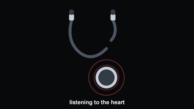 Animated Stethoscope Medical Check Listening to Heartbeat