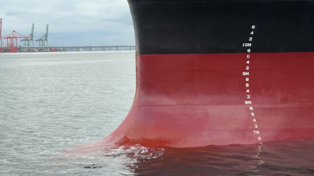 ship bulb and draft marks.