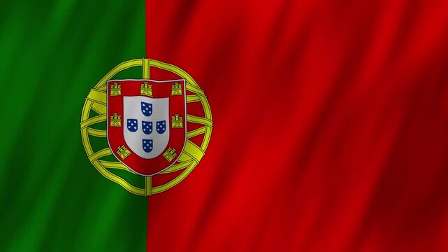 Portugal flag waving in the wind 4K animation background