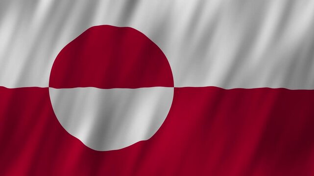 Greenland flag waving in the wind 4K animation background