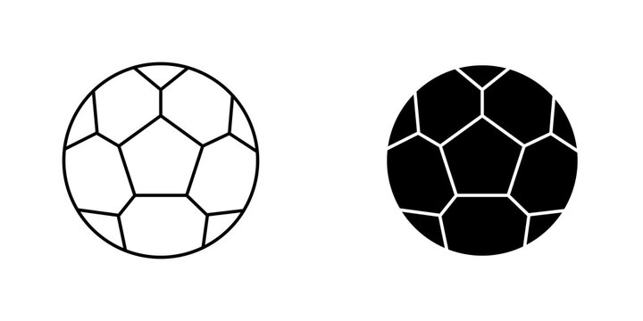 Football icon flat outline in black