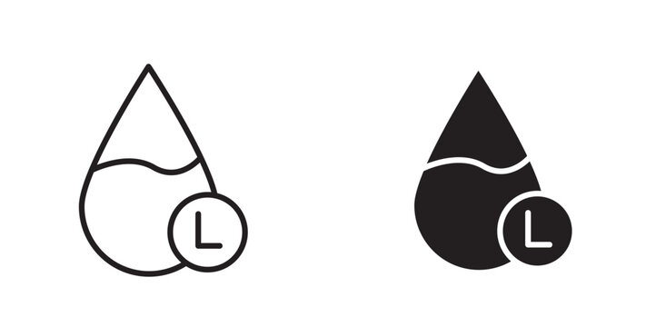Liter icon flat outline in black
