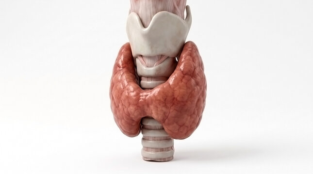 Detailed human thyroid gland with trachea endocrine system anatomical model medical education human anatomy thyroid health