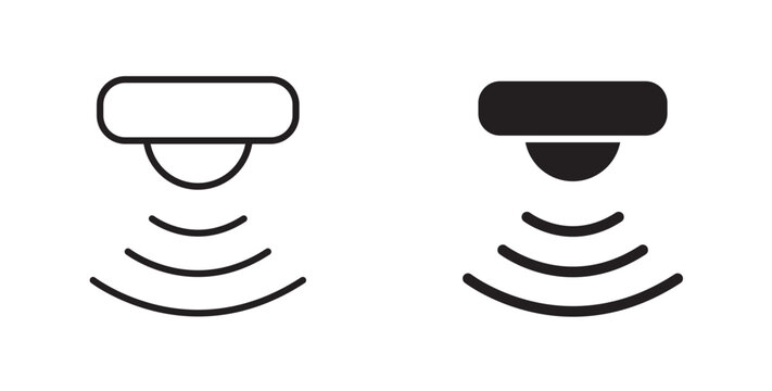 Motion sensor icon flat outline in black