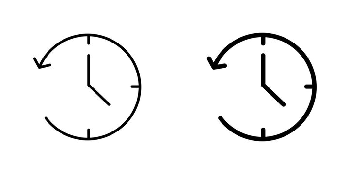 Past time icon flat outline in black