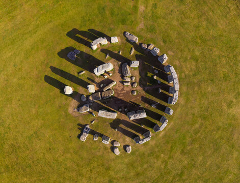 Stonehenge, Salisbury, UK, June 21, 2026; Stunning aerial view of the spectacular World Heritage Site megalithic historical standing stone monument of Stonehenge stone circle, Wiltshire, England, UK