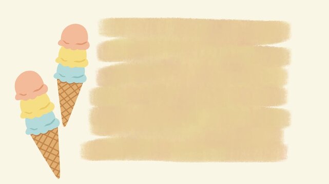 Cute Ice Cream Hand Drawn Frame Animation for Summer Dessert	