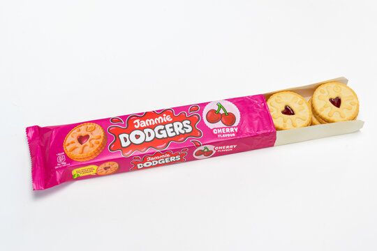 Logo of Burtons Biscuits Jammie Dodgers on a pack of there top selling biscuits in the UK. in London England on 15th Sep 2026