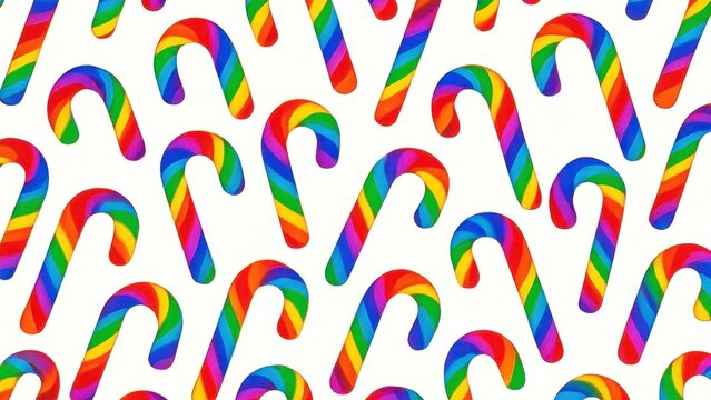 Vibrant rainbow candy cane pattern.