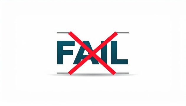 Failure Icon Symbol for Unsuccessful Status and Error Alerts