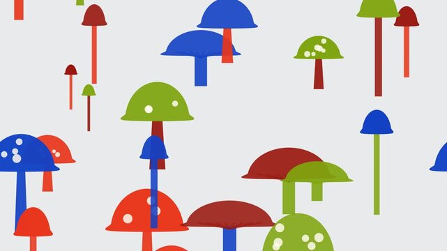 Fondo en movimiento de hongos del bosque cian apagado animado en bucle