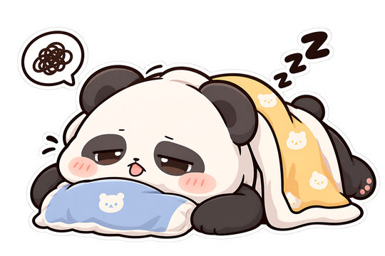 sleepy panda, panda, cozy blanket, sleeping panda, sleepy, sleep, bedtime, nap, cozy, cuddly, cute panda, panda bear, kawaii, chibi, adorable, cute character, tired panda, relaxation, rest, comfort, p