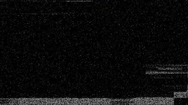VHS analog television with static noise and glitch