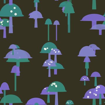 Fondo en movimiento de hongos del bosque colorido animado en bucle